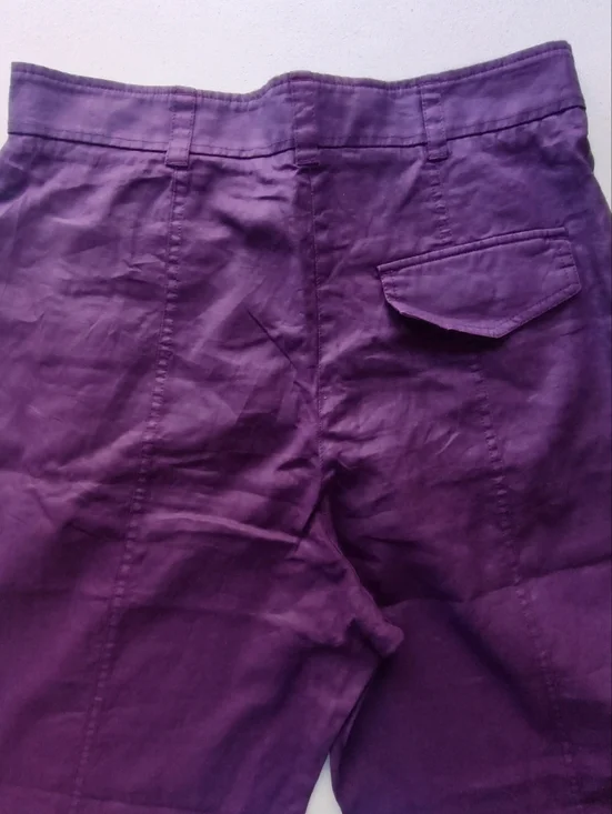 COS Plum Purple High-Rise Wide Leg Linen Trousers Size 10 - Picture 9 of 15